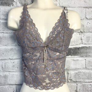 Vintage Y2K Jolie Babydoll Camisole Sheer Lace Cropped Tank Top